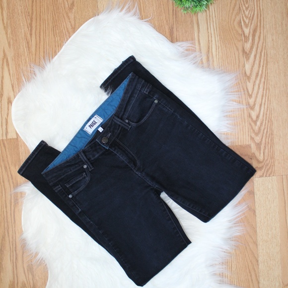 Paige Dark Wash Skinny Zipper Ankle Jeans 28 EUC